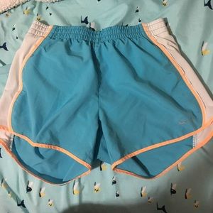 Blue and orange nike shorts